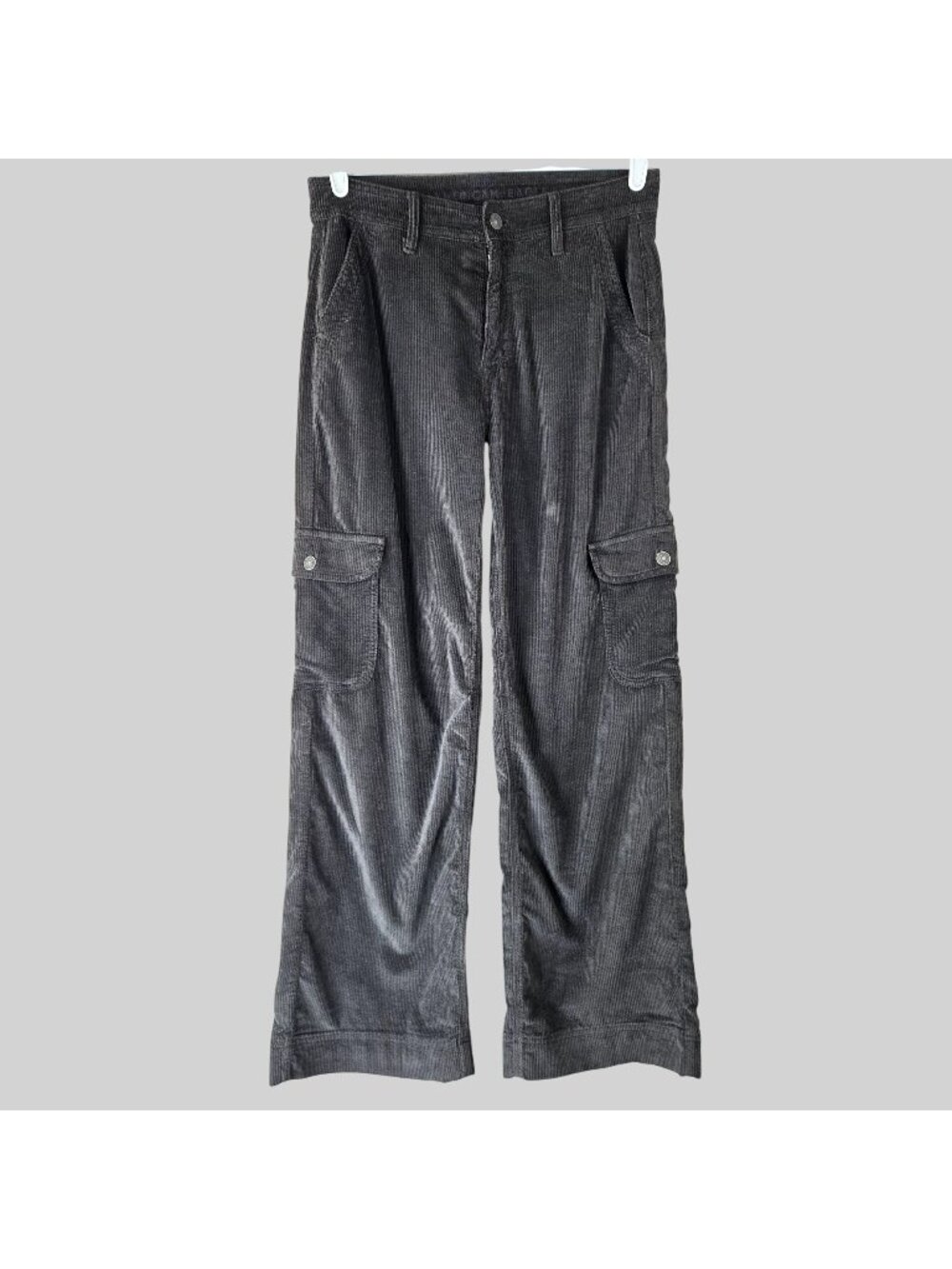 Wide Leg Cargo Pants Womens 30x31 Gray Corduroy Utility Wide Leg Grunge Skater